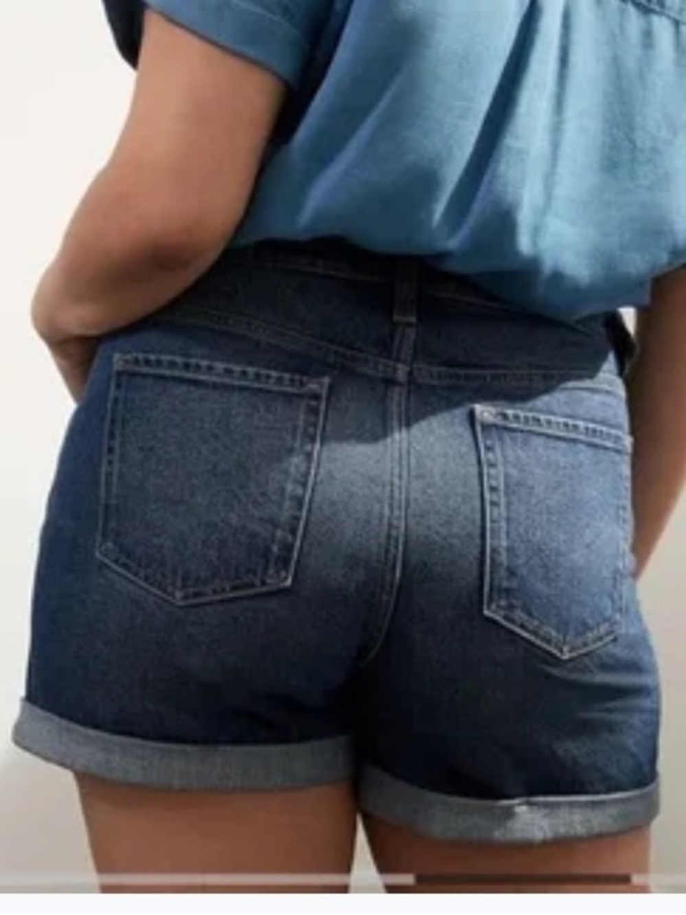 Banana Republic Premium Clean Rinse Roll Cuff High-Rise Jean Shorts Sz 35 - Picture 12 of 12